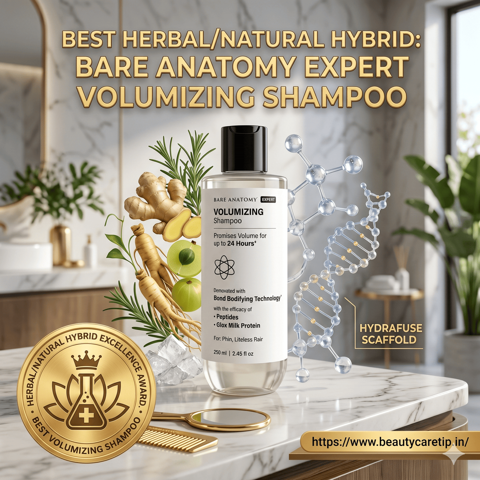 Bare Anatomy Volumizing Shampoo bottle.