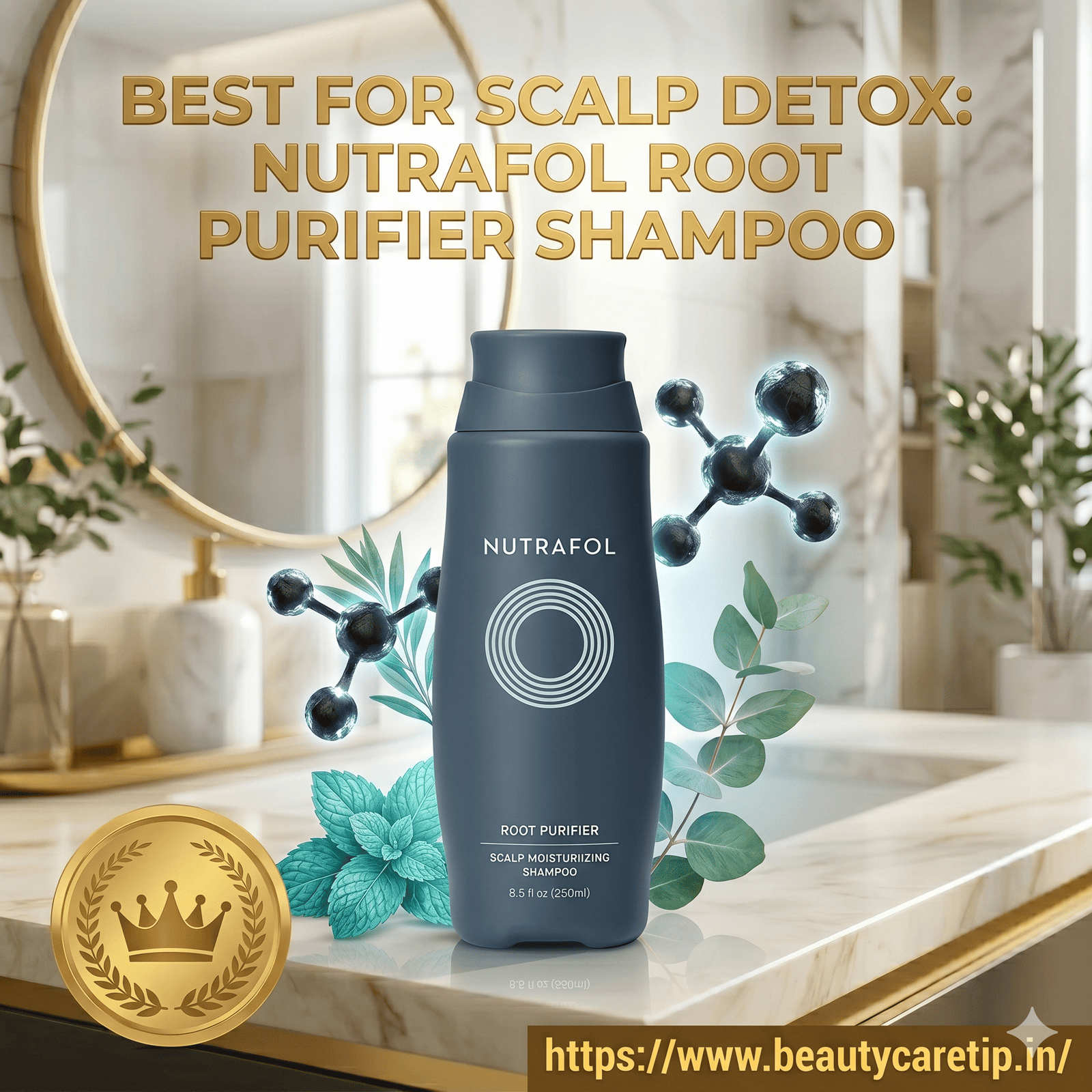 Nutrafol Root Purifier Shampoo bottle.